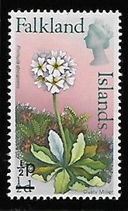 Falkland Islands # 197 - Dusty Miller - surcharged - MLH.....{BRN17}