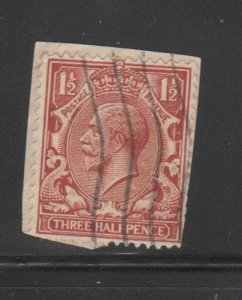 GREAT BRITAIN #212 1934 1 1/2p KING GEORGE V F-VF USED b