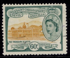 ST CHRISTOPHER, NEVIS & ANGUILLA QEII SG116, 60c ochre & deep green, FINE USED.