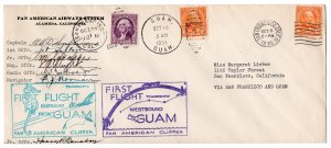 Pan Am Clipper Round Trip Survey Flt Calif. to Guam to Calif., 1935, crew signed