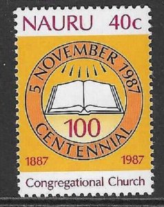 NAURU SG355 1987 CONGREGATIONAL CHURCH  MNH