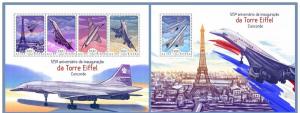 GUINEA BISSAU 2014 2 SHEETS gb14501ab CONCORDE EIFFEL TOWER