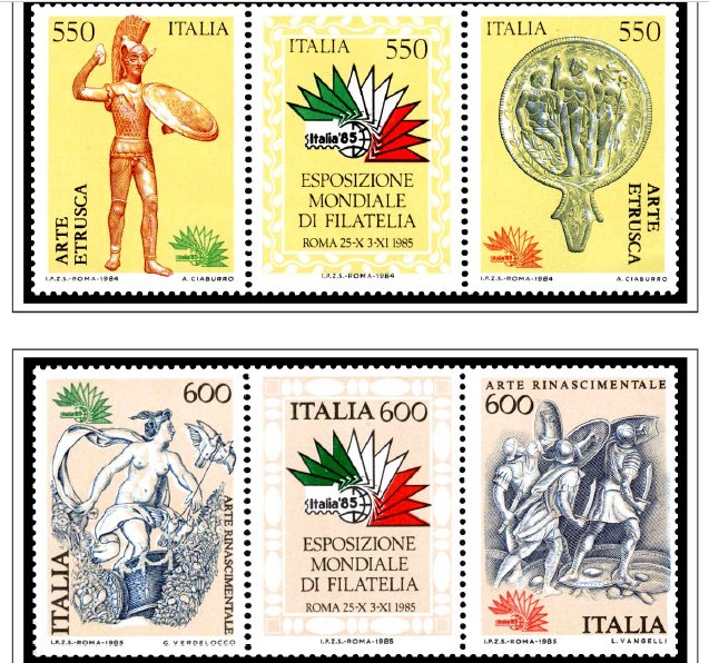 COLOR PRINTED ITALY 1966-1989 STAMP ALBUM PAGES (79 illustrated pages)