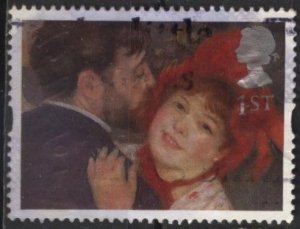 Great Britain 1596 (used, creased) 1st class rate, Renoir painting (1995)