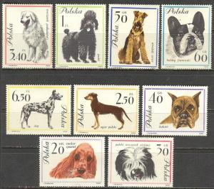 POLAND Sc# 1115 - 1123 MH FVF Set9 Various Dogs