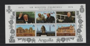 Anguilla  #193-198a  MNH  1974  sheet Churchill