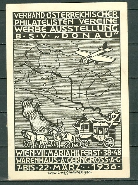AUSTRIA 1936... REGISTERED AIR CARD #C32-C33-C34-C36 +...NICE SHIP VIGNETTE