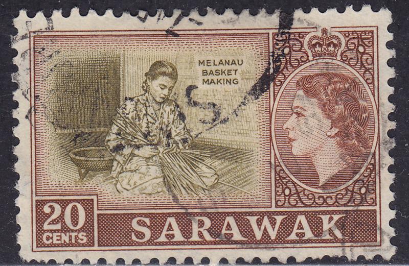 Sarawak 205 USED 1957 Melanau Basket Making