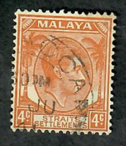 Straits Settlements #240 used single