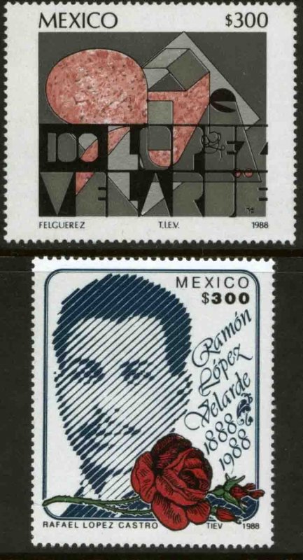 MEXICO 1549-1550 Centenary of Birth of Poet Ramon Lopez Velarde MINT, NH. VF.