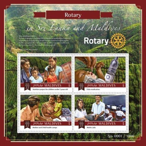 Rotary Medical Medicine Sri Lanka Maldives MNH stamp set