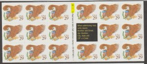 U.S. Scott #2595a Eagle Stamps - Mint NH Booklet - Highlighted #B1111-1 Plate