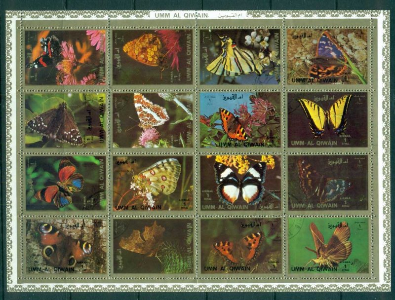 Umm al Qiwain 1972 Butterflies Sheetlet MUH