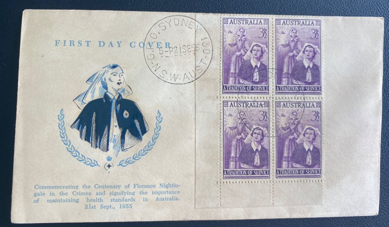 1955 Sydney Australia First Day Airmail Cover FDC Centenary Of Florence Nighting