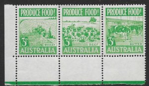 Australia 250-52  1953  strip 3  FVF  Mint  NH