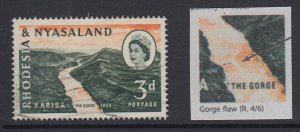 Rhodesia & Nyasaland, SG 32b, used Gorge Flaw variety