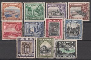 CYPRUS 1934 KGV Pictorial set ¼Pi - 45Pi.