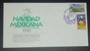 A) 1998, MEXICO, FDC, MEXICAN CHRISTMAS, CHILDREN'S DESIGN CONTEST FOR POSTCARD 