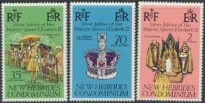 New Hebrides   SC# 214 - 216   MNH   QE II Silver Jubilee    see details/scans 