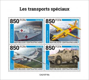 C A R - 2021 - Special Transport - Perf 4v Sheet - Mint Never Hinged