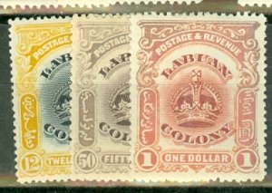 BV: Labuan 99A, 100A, 101-9 mint (11 of 12) CV $93.50; scan shows only a few