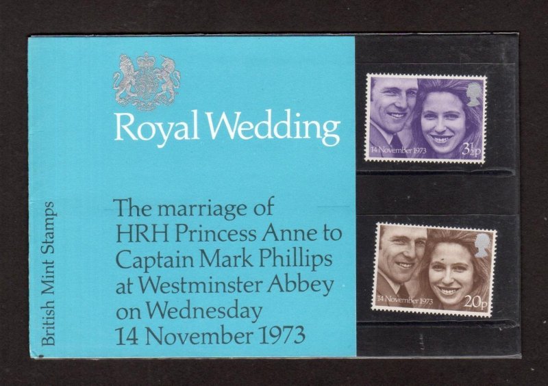 1973 ROYAL WEDDING PRESENTATION PACK WITH GERMAN INSERT CARD 