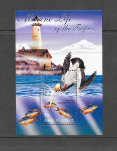 BIRDS - ANTIGUA #2475 BROWN PELICAN  MNH