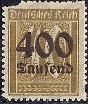 Germany #276  400th M Numerial, Bister, Mint OG NH F-VF