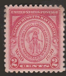 # 682 Mint Hinged Carmine Rose Massachusetts Bay Colony