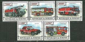 Burundi MNH Set Of 5 Fire Trucks 2013