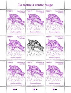 Guinea - 2020 Red-bellied Short-necked Turtle - 8 Stamp Sheet - GU200209c2