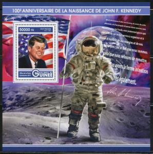 GUINEA 2017  100th BIRTH  ANNIVERSARY OF JOHN F. KENNEDY SOUVENIR SHEET  MINT NH