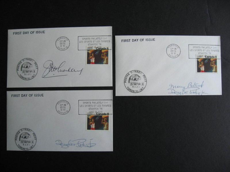 CANADA SC 681 Olympics 3 FDC, event covers from Stampex 78, each is signed