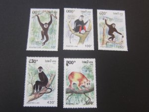 Laos 1992 Sc 1098-1102 Monkey set MNH