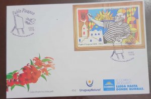 O) 2014 URUGUAY, ART - PAINTING, PABLO PICASSO, FDC XF