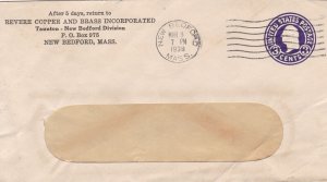 U.S. REVERE COPPER AND BRASS INCORPORATED, 1938 3 Cents Pre Paid Cover Ref 47439