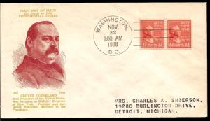 827 FDC - Grover Cleveland Prexie - Espenshade Cachet