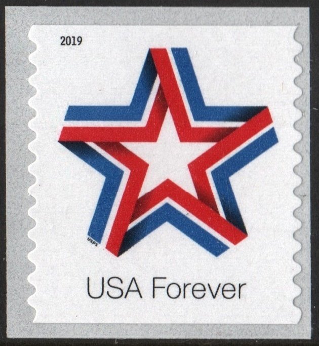 SC#5362 (55¢) Star Ribbon Coil Single (2019) SA