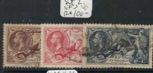 Great Britain 1934 Seahorses SG 450-2 Item 2 VFU (6ful)