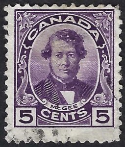Canada #146 5¢ Thomas D'Arcy McGee (1927). Violet. Very good centering. Used.