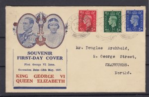 GB KGVI 1937 Illustrated Coronation Cover To Seahouses Northumberland BP8262