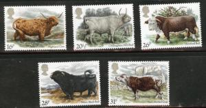 Great Britain Scott 1044-1048 MNH** 1984 Cattle set