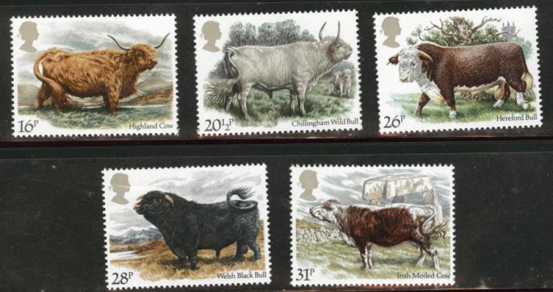 Great Britain Scott 1044-1048 MNH** 1984 Cattle set