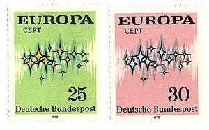 Germany 1972 Scott 1089-90 Cmplt set mnh Europa scv $1.30 less 50%=$0.65 BIN