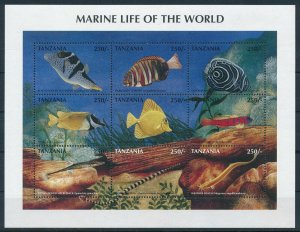 [110145] Tanzania 1998 Marine life fish Miniature sheet MNH