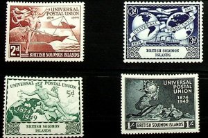 Solomon Islands 1949 SG 77 - 80 ** MNH KGVI (002676)
