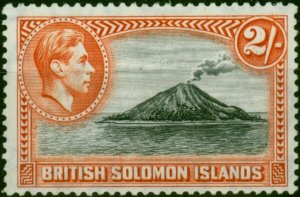 British Solomon Islands 1939 2s Black & Orange SG69 Fine & Fresh LMM