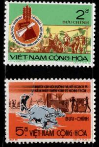 South Vietnam Scott 448-449  MNH** Agrarian Reform stamps