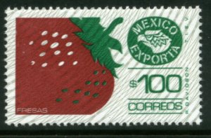 MEXICO Exporta 1134, $100P Strawberries Fluor Paper 6. MINT, NH. VF.