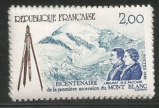 FRANCE 2015  MNH,  1ST ASCENT OF MT. BLANC, 1786